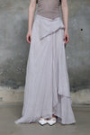 Marc Le Bihan irregular wrinkled silk skirt series 2503 deadwood rose